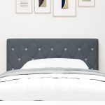 vidaXL Tăblie LED cu lumini cu bandă LED Gri închis 90 cm Catifea