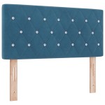 vidaXL Cap de pat LED , cu butoane din cristal, tuftat, albastru închis, 90 cm, din catifea