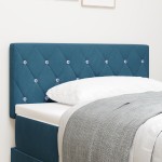 vidaXL Cap de pat LED , cu butoane din cristal, tuftat, albastru închis, 90 cm, din catifea