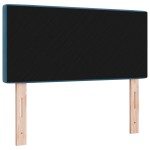 vidaXL Cap de pat LED , cu butoane din cristal, tuftat, albastru închis, 90 cm, din catifea