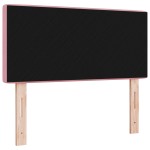vidaXL <strong></strong> Cabeza de pat LED cu buton de cristal, tapițată, roz, 90 cm