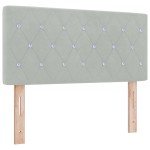 vidaXL Cap de pat LED cu butoane din cristal, căptușit cu velur gri deschis, de 100 cm vidaXL Cap de pat LED cu butoane din cristal, căptușit cu velur gri deschis, de 100 cm