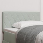 vidaXL Cap de pat LED cu butoane din cristal, căptușit cu velur gri deschis, de 100 cm vidaXL Cap de pat LED cu butoane din cristal, căptușit cu velur gri deschis, de 100 cm