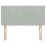 vidaXL Cap de pat LED cu butoane din cristal, căptușit cu velur gri deschis, de 100 cm vidaXL Cap de pat LED cu butoane din cristal, căptușit cu velur gri deschis, de 100 cm