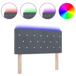 vidaXL Tăblie LED cu lumini cu bandă LED Gri închis 100 cm Catifea