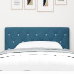 vidaXL Tăblie LED Argyle cu headboard Albastru închis 100 cm Catifea vidaXL Tăblie LED Argyle cu headboard Albastru închis 100 cm Catifea