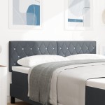 vidaXL Tête de lit LED cu butoane din cristal tuftate, gri închis, 80 cm, catifea vidaXL Tête de lit LED cu butoane din cristal tuftate, gri închis, 80 cm, catifea