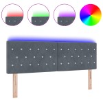 vidaXL Tête de lit LED cu butoane din cristal tuftate, gri închis, 80 cm, catifea vidaXL Tête de lit LED cu butoane din cristal tuftate, gri închis, 80 cm, catifea