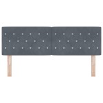 vidaXL Tête de lit LED cu butoane din cristal tuftate, gri închis, 80 cm, catifea vidaXL Tête de lit LED cu butoane din cristal tuftate, gri închis, 80 cm, catifea