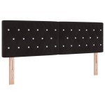 vidaXL Cap de pat LED cu butoane din cristal căptușit negru de 80 cm, Velur vidaXL Cap de pat LED cu butoane din cristal căptușit negru de 80 cm, Velur