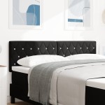 vidaXL Cap de pat LED cu butoane din cristal căptușit negru de 80 cm, Velur vidaXL Cap de pat LED cu butoane din cristal căptușit negru de 80 cm, Velur