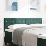 vidaXL Cap de pat LED cu buton din cristal, tapițat cu catifea verde de 80 cm vidaXL Cap de pat LED cu buton din cristal, tapițat cu catifea verde de 80 cm