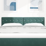 vidaXL Cap de pat LED cu buton din cristal, tapițat cu catifea verde de 80 cm vidaXL Cap de pat LED cu buton din cristal, tapițat cu catifea verde de 80 cm