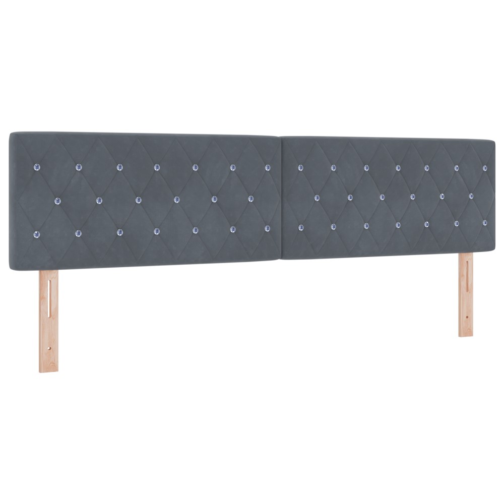 vidaXL Tăblie LED cu lumini cu bandă LED Gri închis 90 cm Catifea