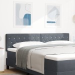 vidaXL Tăblie LED cu lumini cu bandă LED Gri închis 90 cm Catifea