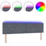 vidaXL Tăblie LED cu lumini cu bandă LED Gri închis 90 cm Catifea