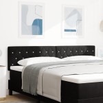 vidaXL Cap de pat LED , cu buton de cristal, negru, 90 cm, din catifea vidaXL Cap de pat LED , cu buton de cristal, negru, 90 cm, din catifea