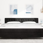 vidaXL Cap de pat LED , cu buton de cristal, negru, 90 cm, din catifea vidaXL Cap de pat LED , cu buton de cristal, negru, 90 cm, din catifea