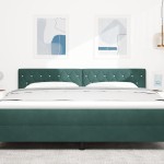 vidaXL Cap de pat LED cu buton, din cristal ștanțat, verde închis, 90 cm, catifea. vidaXL Cap de pat LED cu buton, din cristal ștanțat, verde închis, 90 cm, catifea.