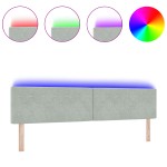 vidaXL Tăblie LED cu lumini cu bandă LED Gri deschis 100 cm Catifea