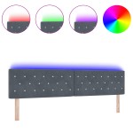 vidaXL Culoar LED cu cristale, tapițat cu butoane, gri închis, 100 cm, catifea