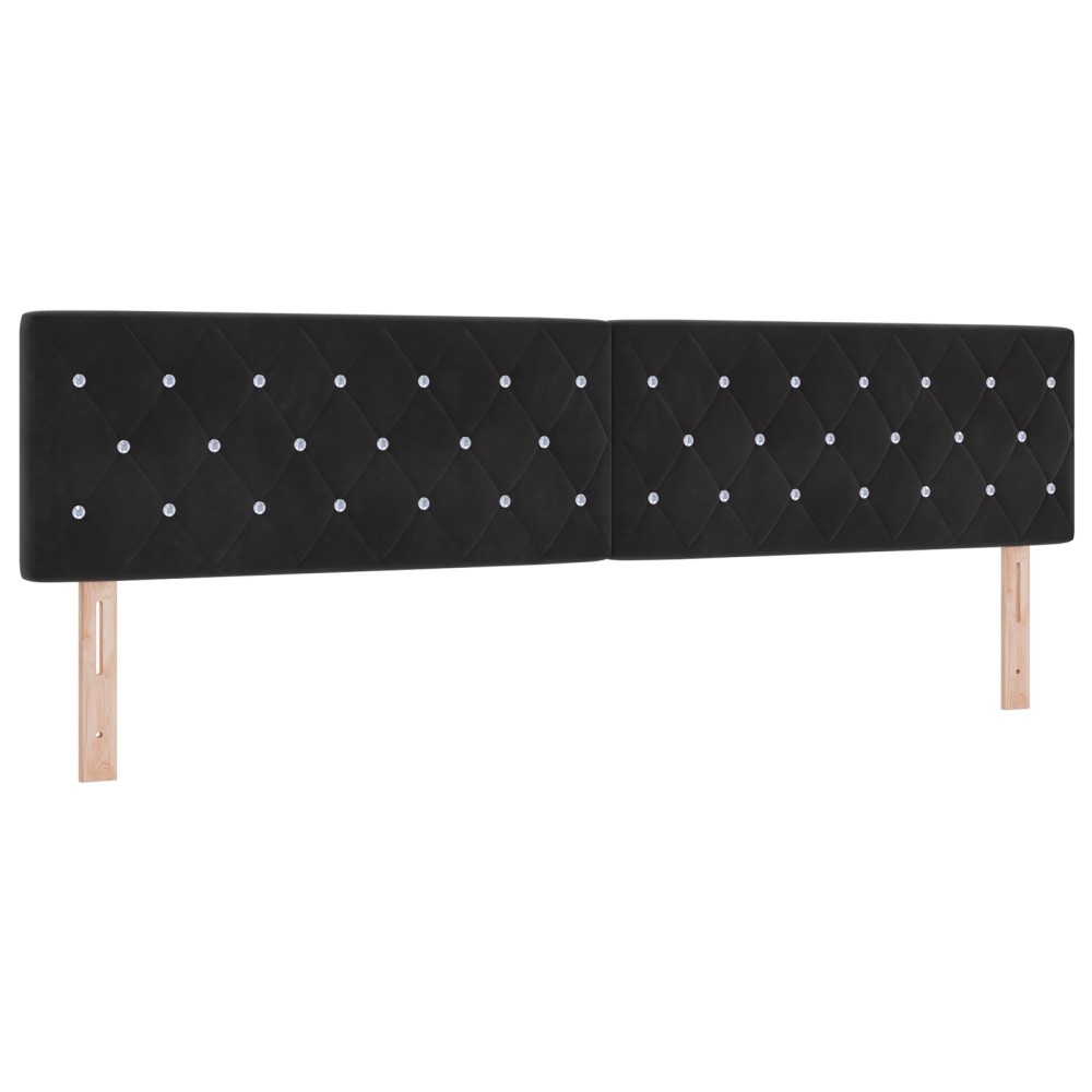 vidaXL Tăblie LED cu lumini cu bandă LED Argyle Negru 100 cm Catifea