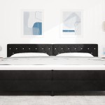 vidaXL Tăblie LED cu lumini cu bandă LED Argyle Negru 100 cm Catifea vidaXL Tăblie LED cu lumini cu bandă LED Argyle Negru 100 cm Catifea