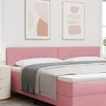 vidaXL Cap de pat LED cu buton de cristal, tapițat în roz din catifea de 100 cm vidaXL Cap de pat LED cu buton de cristal, tapițat în roz din catifea de 100 cm