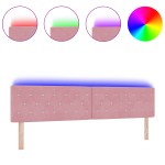 vidaXL Cap de pat LED cu buton de cristal, tapițat în roz din catifea de 100 cm vidaXL Cap de pat LED cu buton de cristal, tapițat în roz din catifea de 100 cm