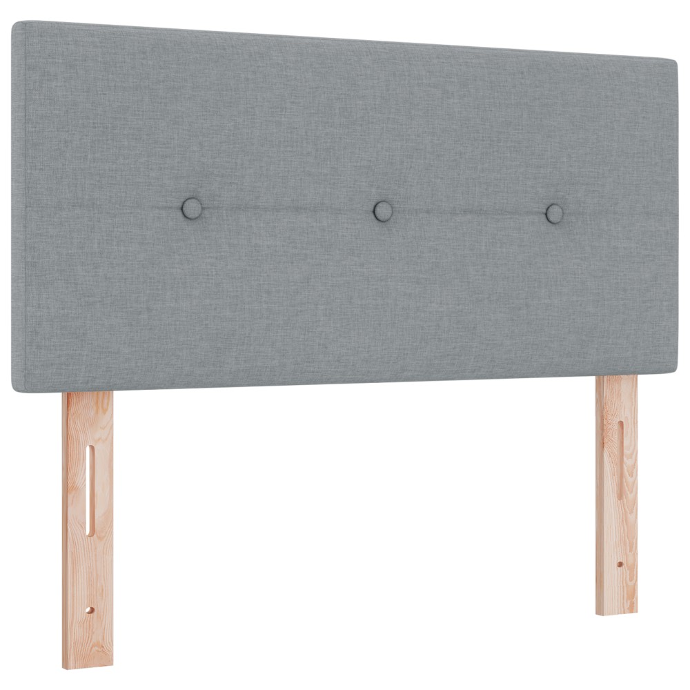 vidaXL Capac de pat cu LED, gri deschis, cu butoane acoperit, 80 cm