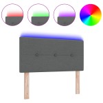 vidaXL Cap de pat LED gri închis cu butoane, tapițat, 80 cm vidaXL Cap de pat LED gri închis cu butoane, tapițat, 80 cm
