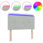 vidaXL Cap de pat LED cu tapițerie butonată Gri deschis 80 cm Catifea vidaXL Cap de pat LED cu tapițerie butonată Gri deschis 80 cm Catifea
