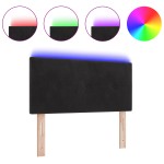 vidaXL Cap de pat LED cu butoane, capitonat, negru, 80 cm, catifea vidaXL Cap de pat LED cu butoane, capitonat, negru, 80 cm, catifea