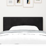 vidaXL Cap de pat LED cu butoane, capitonat, negru, 80 cm, catifea vidaXL Cap de pat LED cu butoane, capitonat, negru, 80 cm, catifea