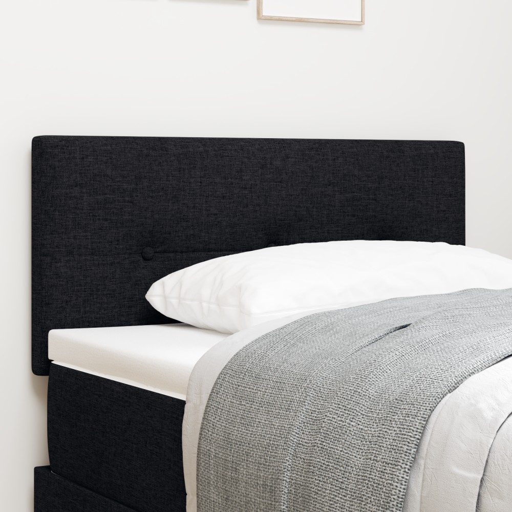 vidaXL Cap de pat LED cu butoane, tapițat negru, 90 cm, țesătură