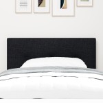 vidaXL Cap de pat LED cu butoane, tapițat negru, 90 cm, țesătură vidaXL Cap de pat LED cu butoane, tapițat negru, 90 cm, țesătură