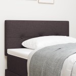 vidaXL Cap de pat LED tapițat cu buton, închis la culoare, de 90 cm, țesătură vidaXL Cap de pat LED tapițat cu buton, închis la culoare, de 90 cm, țesătură