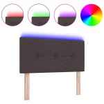 vidaXL Cap de pat LED tapițat cu buton, închis la culoare, de 90 cm, țesătură vidaXL Cap de pat LED tapițat cu buton, închis la culoare, de 90 cm, țesătură