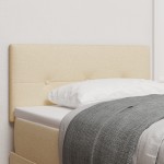 vidaXL Capitonat cu Buton LED Crem 90 cm Țesătură