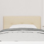 vidaXL Capitonat cu Buton LED Crem 90 cm Țesătură
