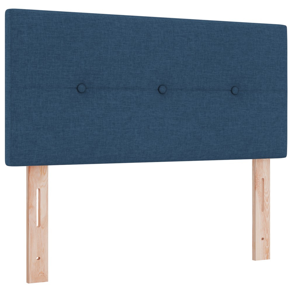 vidaXL Cap de pat LED tuftat albastru, 90 cm, din țesătură