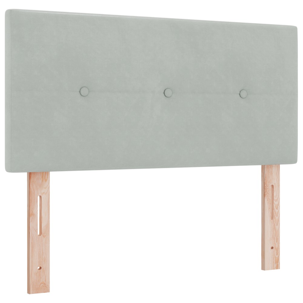 vidaXL Headboard LED tapițat cu butoane Gri deschis 90 cm Catifea