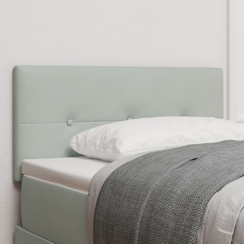 vidaXL Headboard LED tapițat cu butoane Gri deschis 90 cm Catifea