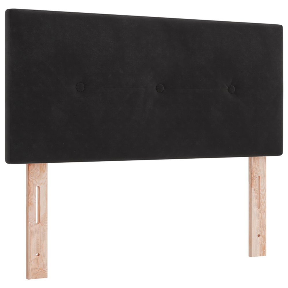 vidaXL Cap de pat LED cu butoane, tufting, Negru, 90 cm, Catifea