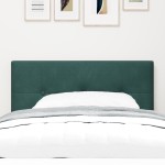 vidaXL Cap de pat LED cu butoane, catifea verde închis, 90 cm vidaXL Cap de pat LED cu butoane, catifea verde închis, 90 cm
