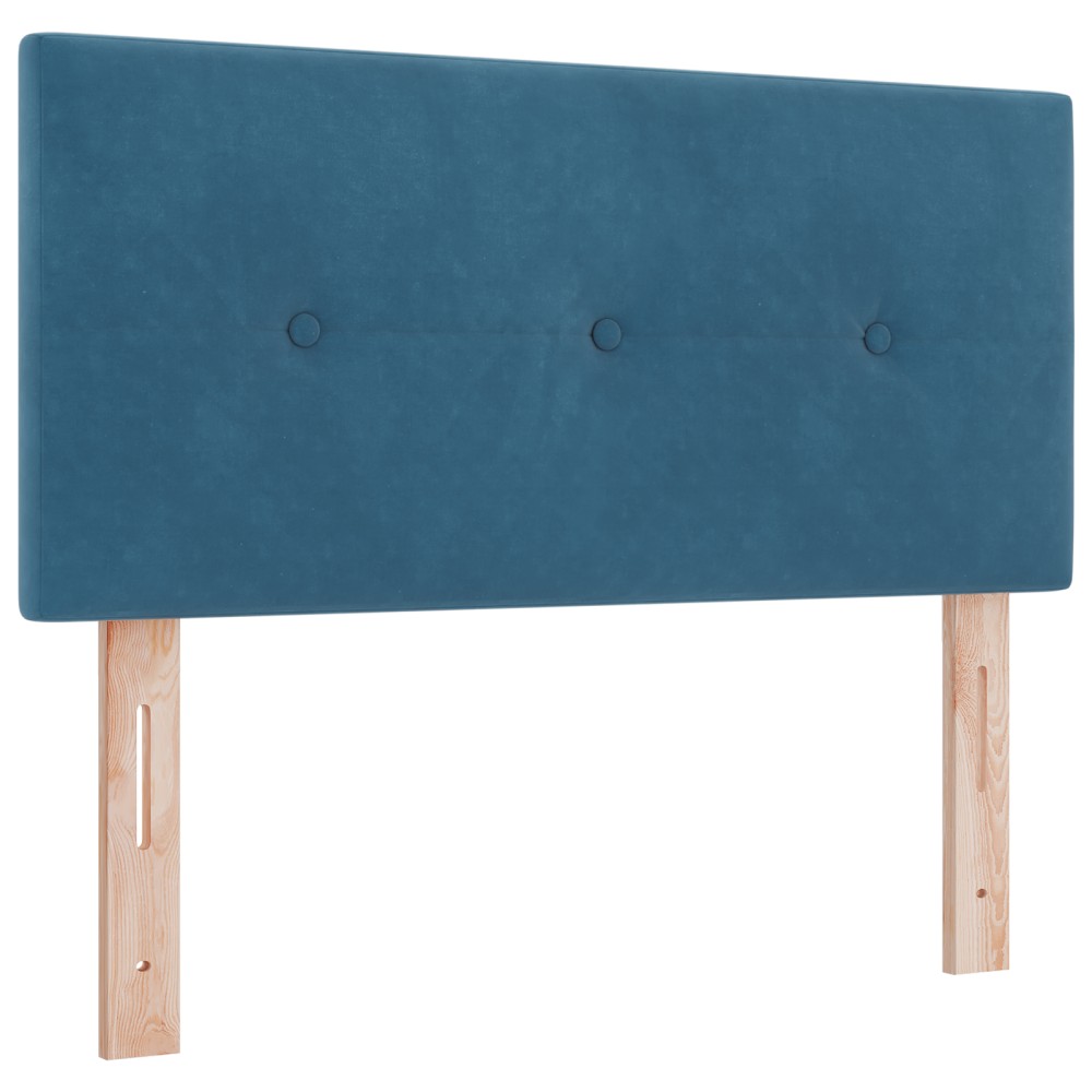 vidaXL Cap de pat LED tapițat cu butoane albastru închis 90 cm catifea