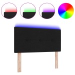 vidaXL Capitonat LED Negru cu Butoane, 100 cm, Țesătură