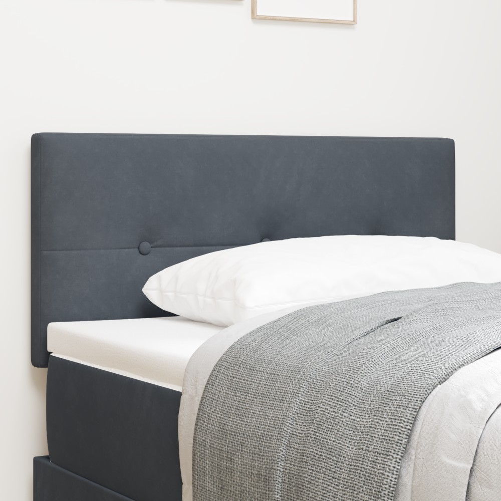 vidaXL Tăblie cap cu lumini cu bandă LED Ajustabil Gri 100 cm Catifea