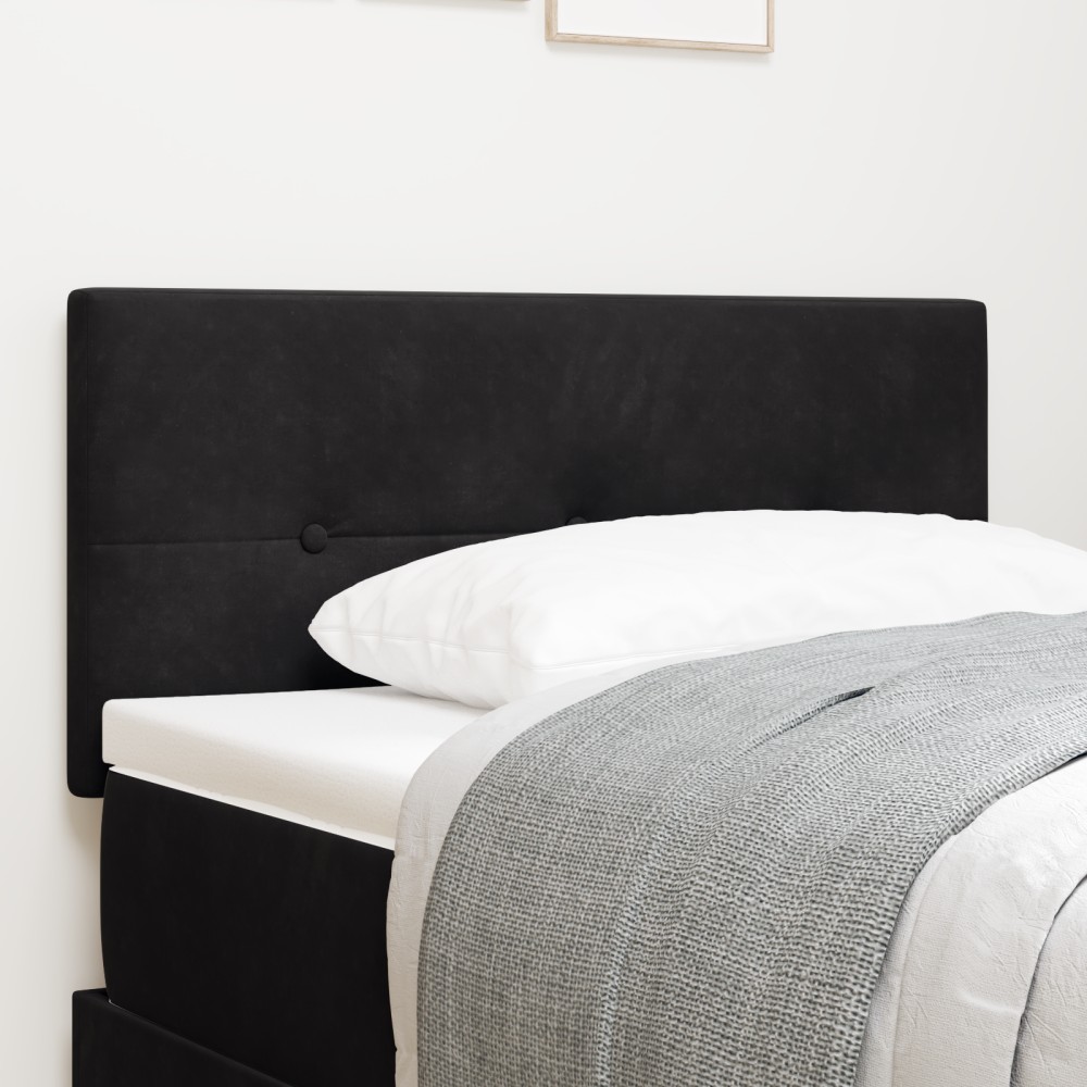 vidaXL Tăblie cap cu lumini cu bandă LED Negru 100 cm Catifea