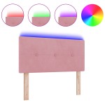 vidaXL Tăblie cap cu lumini cu bandă LED Ajustabil Roz 100 cm Catifea vidaXL Tăblie cap cu lumini cu bandă LED Ajustabil Roz 100 cm Catifea